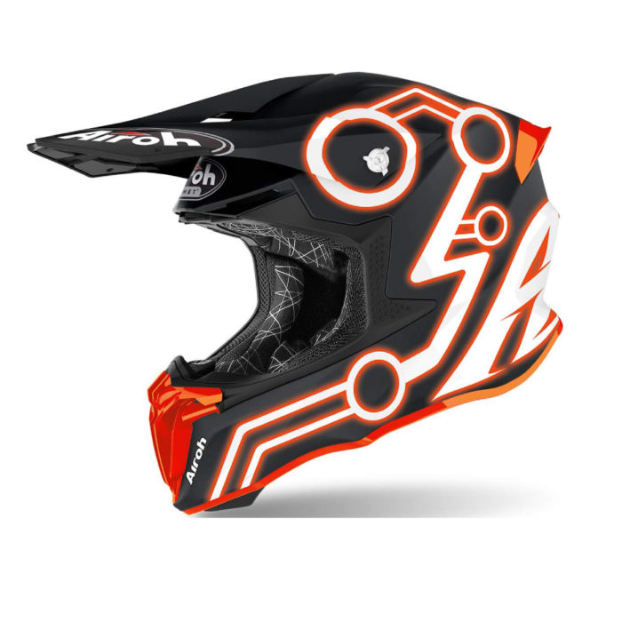 CASCO OFF ROAD CROSS AIROH TWIST 2.0 NEON ORANGE MATT