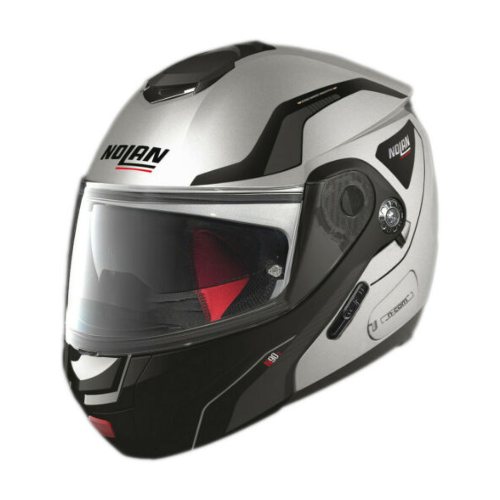 CASCO MODULARE NOLAN N 90 STRATON N-COM COLORE 16 FLAT SILVER – Moto Racing  Snc