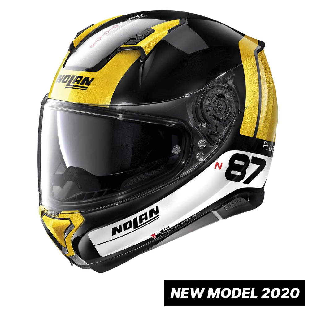 CASCO INTEGRALE NOLAN N 87 PLUS DISTINCTIVE N-COM COLORE 27 GLOSSY BLACK –  Moto Racing Snc