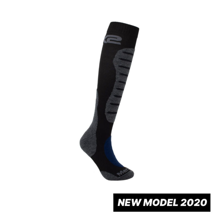 CALZA LUNGA INVERNALE SIXS SIX2 MOTS MERINOS NERO/GRIGIO