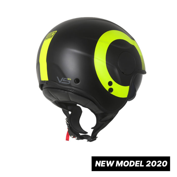 CASCO JET ORIGINE SIERRA ROUND MATT FLUO YELLOW BLACK - immagine 2