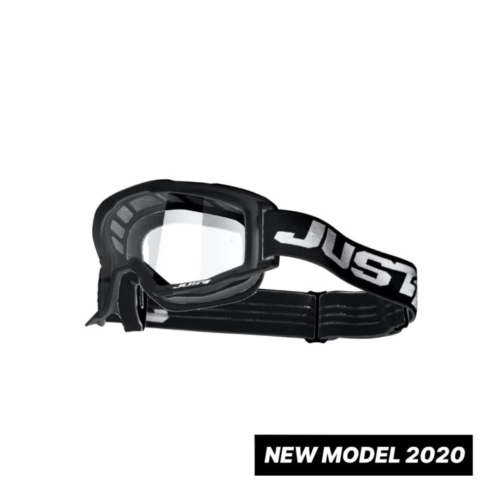 MASCHERA OCCHIALE MOTO JUST 1 VITRO MX GOOGLE BLACK NERO - LENTE TRASPARENTE